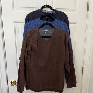 Lot of 3 Mens Long Sleeve Pullover Sweaters Size Large